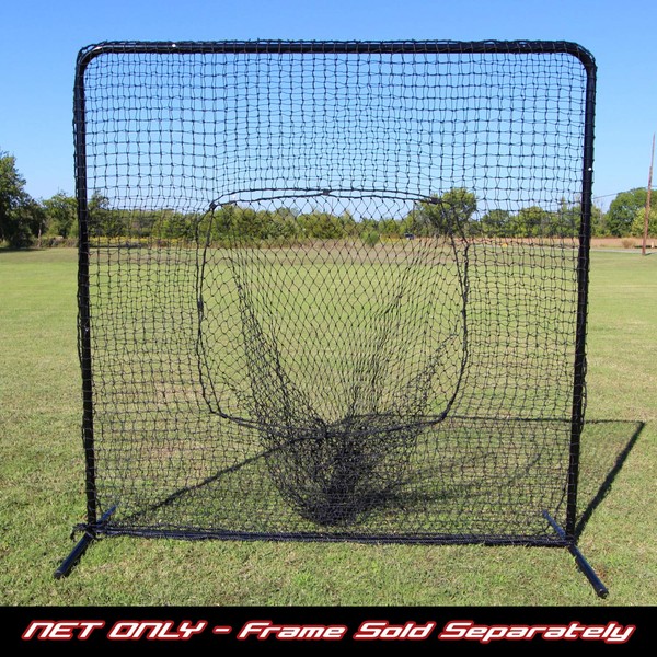 Cimarron Replacement 7 x 7 Foot Baseball Softball Protective Portable Practice Drills Pitching Throwing Batting Sock Safety Netting, Net Only