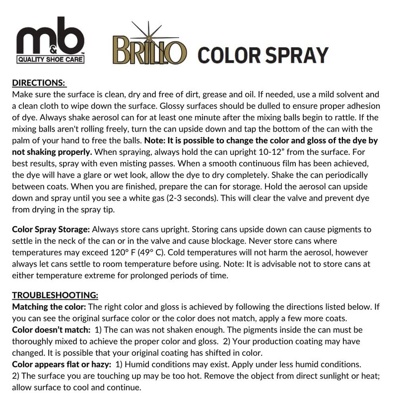 Moneysworth & Best Unisex's Brillo Color Spray Shoe Dye, Chocolate,