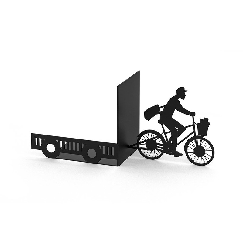 balvi Bücherstütze Postman Farbe schwarz Dekorativ Metall