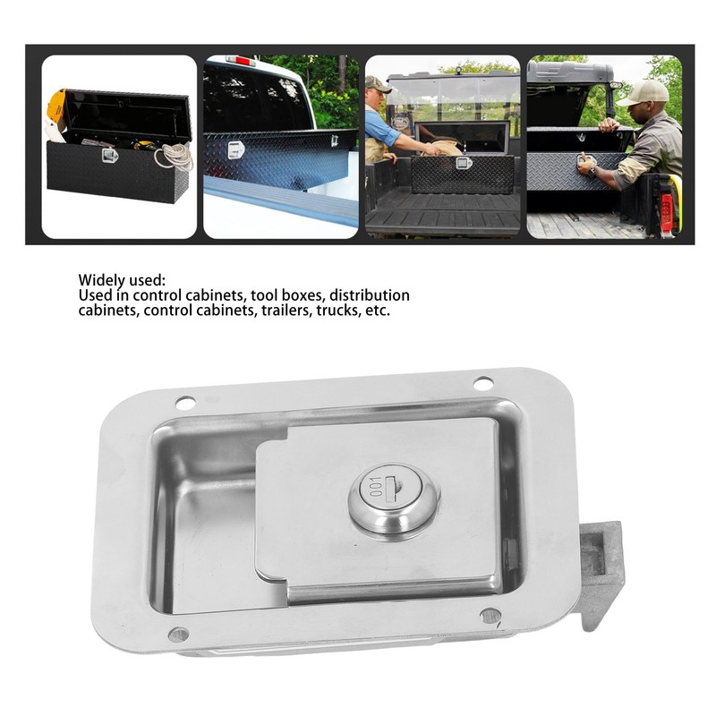Travel Trailer Lock Stainless Steel Flush Mount Paddle Type Toolbox