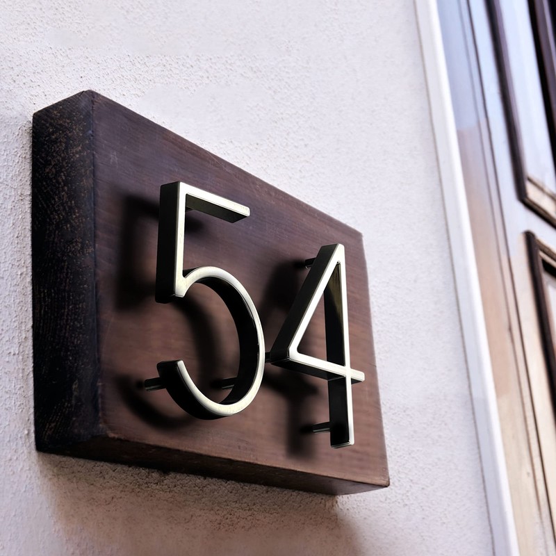 HASWARE Floating House Number Plate: 5" (12cm) Modern Door Sign