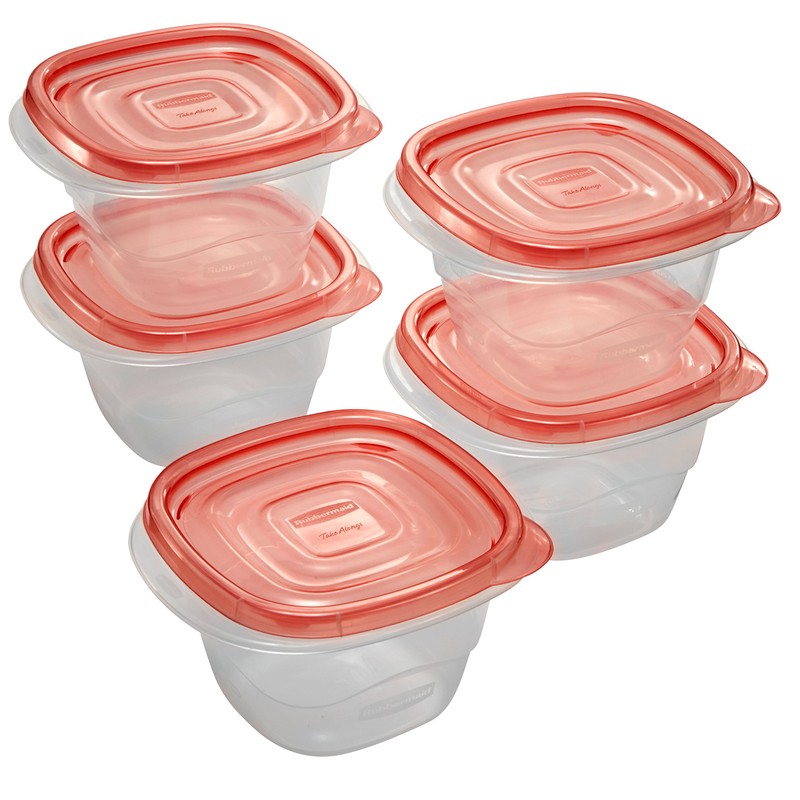 Rubbermaid TakeAlongs Mini Deep Square Food Storage Containers, 2.1 Cup,