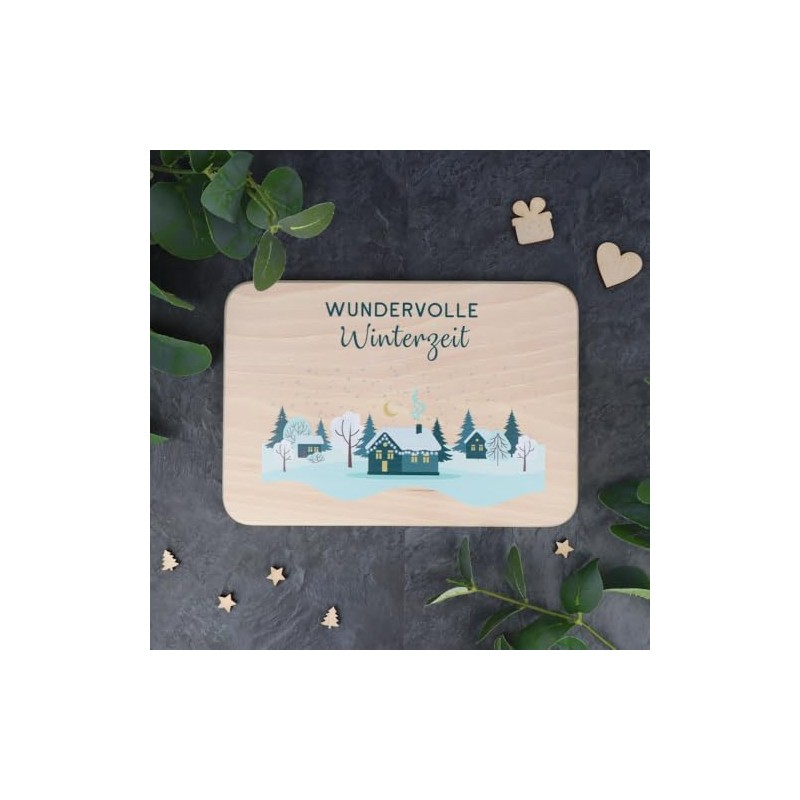 Spruchreif Breakfast board with colour print, Christmas gift idea, "Wunderbare