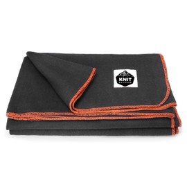 Knit Outdoor Large Military Wool Blanket - Warm & Thick Emergency Survival Blanket Great for Camping, Outdoors, Sports Events, Picnics, 4.5 lbs, 64" x 88" (Charcoal)