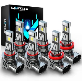 SJMYXCLW 9005 9006 H11 Combo LED Headlight Fog Light Kit High Low Beam Bulbs Super White