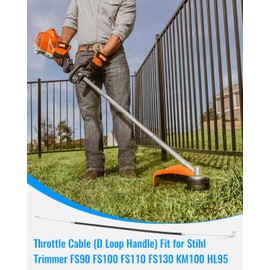 JUWEVAZU FS90R Throttle Control Cable Fit for Stihl Trimmer FS90 FS100 FS110 FS130 KM100 HL95, Replace 4180 180 1150