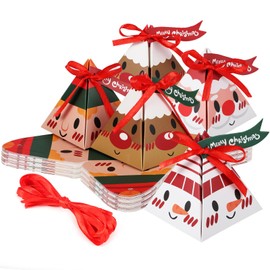 28PCS Christmas Sweet Boxes, Small Gift Boxes Gift Bags with Ribbon Ties and Labels for Christmas New Year (4 Styles)