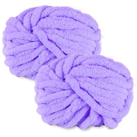 YushengTai Lana Grossa, Pack of 2, 500 g Purple Chunky Wool Ball, Chunky Wool for Hand Blankets, Can Be Used for Knitting Pillows, Blankets, Scarves and Hats