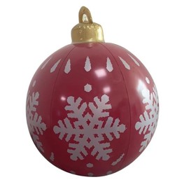 Ycxydr Inflatable Christmas Ball Decor Giant Christmas Ball Outdoor Ornaments for Wedding Festival Home Decoration Yard Lawn Garden Outdoor Decoration with Pump (A) 60cm
