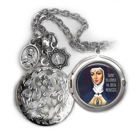 St. Beatriz de Menezes da Silva Locket Necklace, Saint Beatrice, Italian Charms, Catholic Jewelry