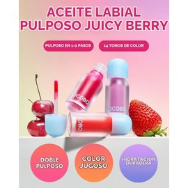 TOCOBO Juicy Berry Plumping Lip Oil 17 Berry Milk – Aceite labial hidratante coreano vegano con aceites vegetales para un alto brillo – Fórmula no peg
