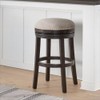 Alaterre Furniture Clara Swivel Bar Height Stool, Dark Brown, 360-Degree