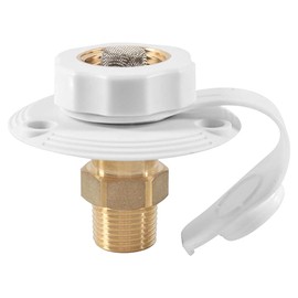 Tiardey City Water Connector for Motorhome, Water Inlet for Trailer with Thread, RV Water Inlet Connector, Sturdy City Water Filler Nozzle, White