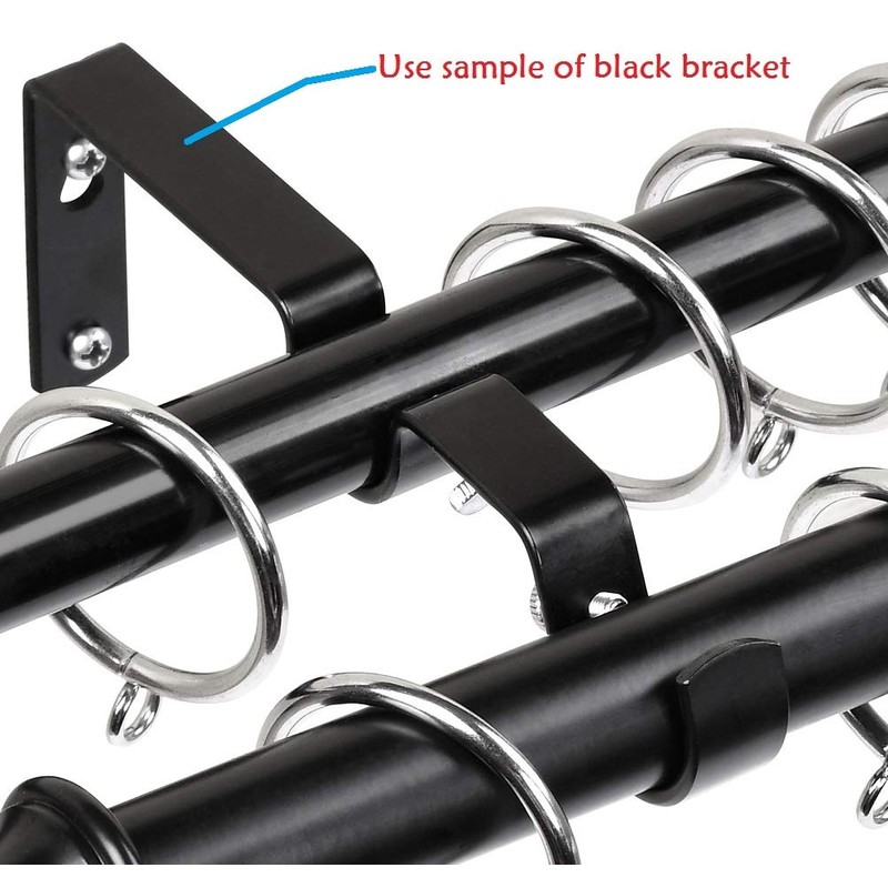 Soportes para colgar con barra de cortina doble, 3 piezas