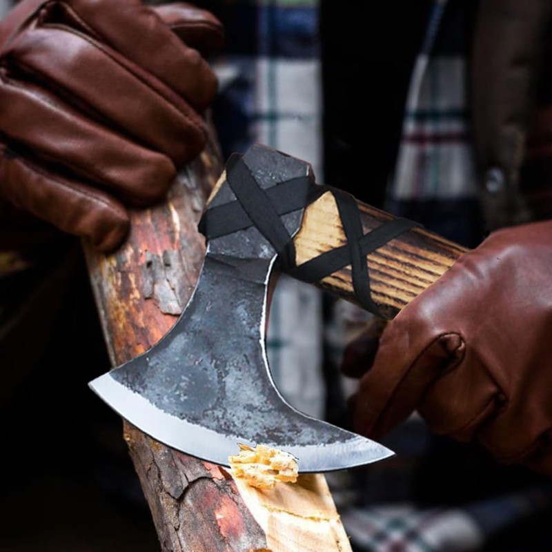 Medieval Viking Axe of Ragnar Lothbrok, Hand Forged Bearded Tomahawk