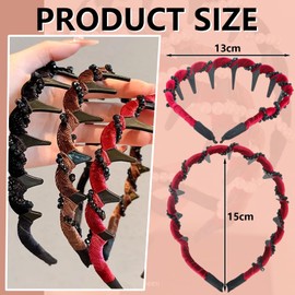 Bcautay 3Pcs Vintage High Cranium Artificial Pearl Hairband Fashion Accessories Braid Tool Non Slip Hairband For Women's Hair,Bands Fashion Hair Accessories Gift (Crystal)