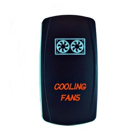 Bright Light Powersports - Laser Rocker Switch - COOLING FANS - Universal On/Off - 12 Volt (ORANGE)