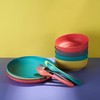 GET FRESH Bamboo Kids Plates Set 4-pack Reusable Dinner Plates