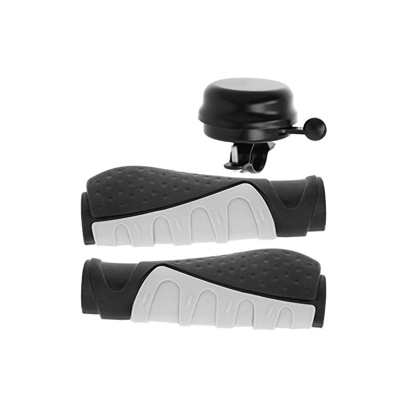 com-four® 3-Piece Bicycle Set with Handles and Bell for Handlebars,