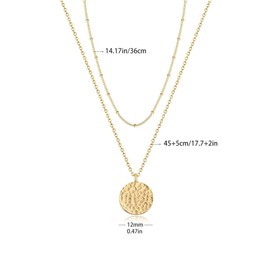HLMYER Layered Necklaces for Women,Sparkling Rhinestone Gold Pendant Plated Necklace,Adjustable Layered Gold Necklace, Dainty Trendy Coin Pendant Chain Jewelry for Women and Girls Gifts
