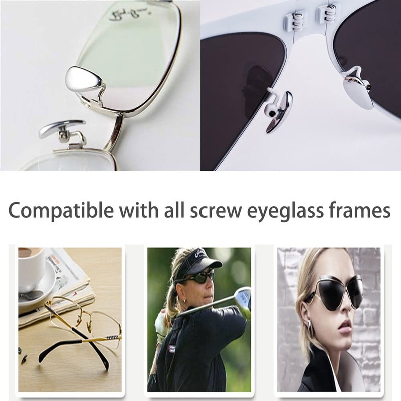 Screw-on Ceramics Nose Pads,Symmetrical Nosepad + Glasses Nose Pads Screwdriver
