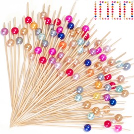 1000 Pieces Cocktail Picks Fancy Toothpicks for Appetizers 4.7 Inch Decorative Appetizer Skewers Cocktail Sticks for Drinks, Fruit, Charcuterie, Wedding Food Party (Multicolor)