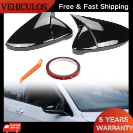 VEHICULOS 2PCS Car Rearview Side Mirror Cover Cap For VW GOLF 7 MK7 MK7.5 R GTI 2014-2019