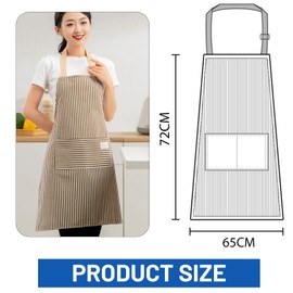 Vyanveo Pack of 4 Cooking Apron Women/Men, Cotton Linen Adjustable Kitchen Apron Women with 2 Pockets for Cooking, Baking, Housework, Painting, Red + Green + Blue + Brown