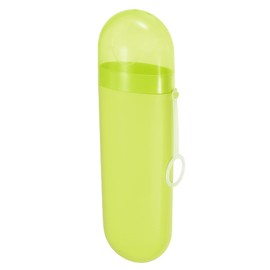 VOCOSTE 1 Pcs, Portable Toothbrush Case with Hook, Plastic, Traveling Toothbrush Holders Case, Travel Business, Yellow, 8.07"x2.36"x1.38"