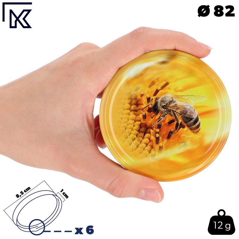 KADAX fi82 mm Screw Lid, Twist-Off Lid Set Made of