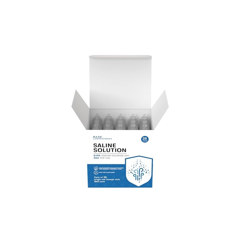 BASE LABORATORIES 0.9% Saline Solution Vials - Versatile 0.9% Sodium