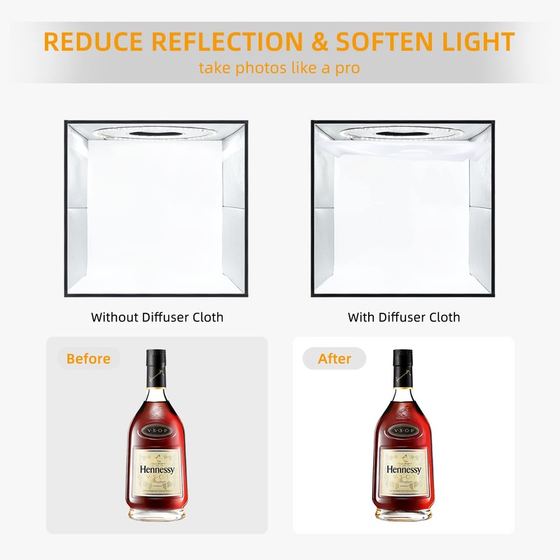 Lightdow 12"x12"x12" Photo Studio Light Box Photography with Desktop Tripod