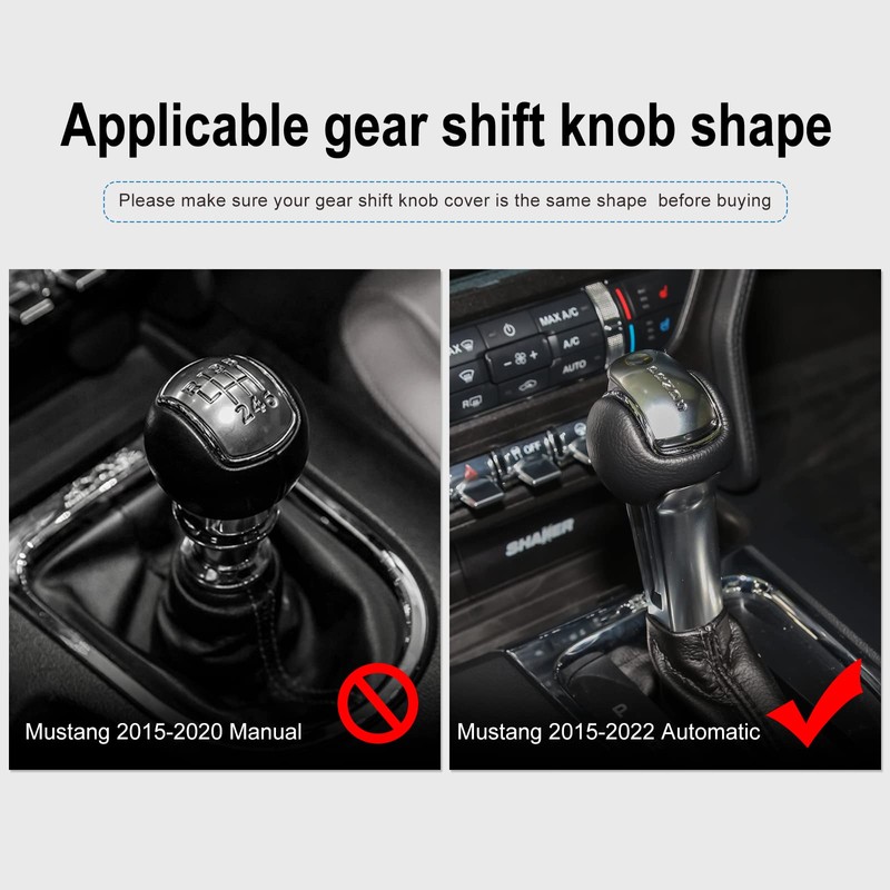 KUNGKIC Carbon Fiber Car Gear Shift Knob Cover Interior Accessories