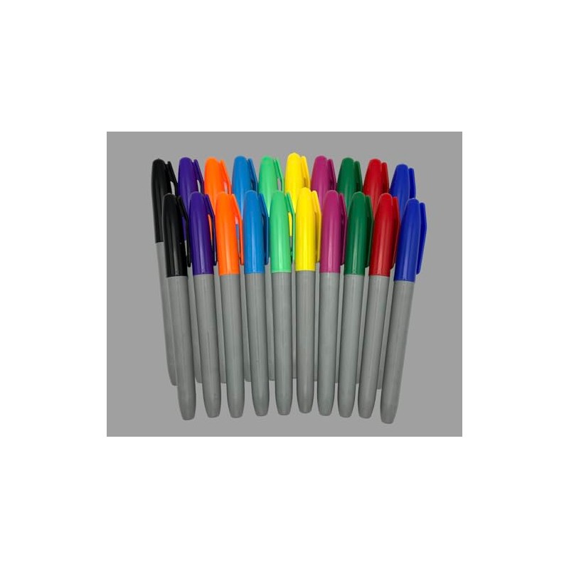 Rhapsody Fine Point Permanent Markers Assorted Colours Ink (20 Pack