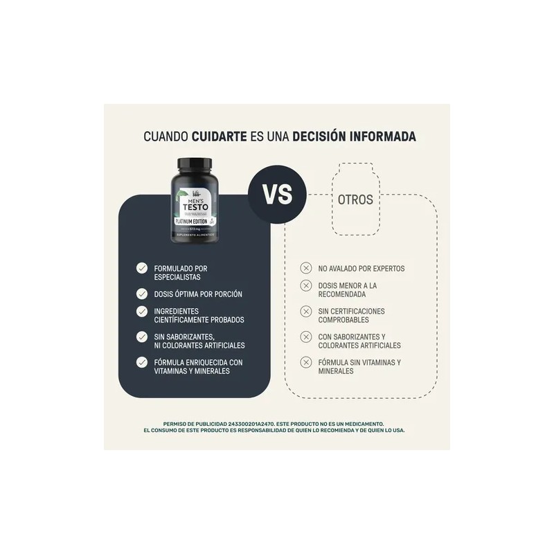 Testo Platinum Life 360+ 60 Cápsulas Fenogreco Ginseng Maca