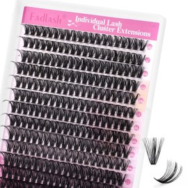 FADLASH Lash Clusters 40D Eyelash Extensions 12-18mm Individual Cluster Lashes D Curl DIY Lash Extension Clusters Eyelash Clusters Soft Volume at Home (40D-07D Mix12-18)