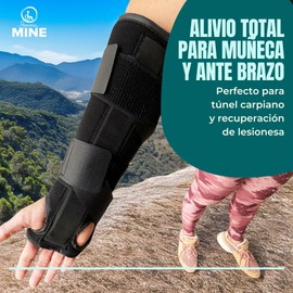 SEVEN MINE | Férula Ortopédica para Muñeca y Antebrazo | Muñequera para Túnel Carpiano, Esguinces y Fracturas | Soporte y Estabilidad para Hombres y Mujeres (Large)