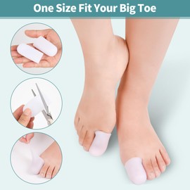 DYKOOK Big Toe Caps Protectors 10 Pack, Gel Toe Sleeves Toe Tubes Bandages Pads for Blister, Callus, Corn, Sore, Toe Rubbing Treatment Wen and Women