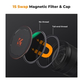 K&F Concept 49mm 5-in-1 Magnetic Lens Filter Kit, Includes CPL+ ND8+ ND64+ Lens Cap+ Adapter Ring, Neutral Density Multi-Layer Coating HD Optical Glass &Waterproof Pouch (Nano-X Series)