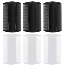 Lice Comb with Fine Teeth Set of 6 Flea Combs for Dogs and Cats, Effective Removal, Durable Double-Sided Lice Comb, Lice Comb, Plastic for Children, Adults, Pets, White/Black