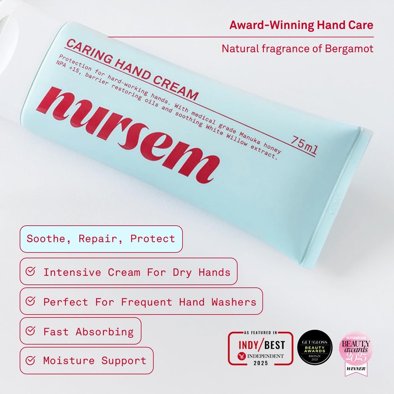 Nursem Caring Hand Cream - 75ml, Fast-Absorbing Moisturising Hand Cream