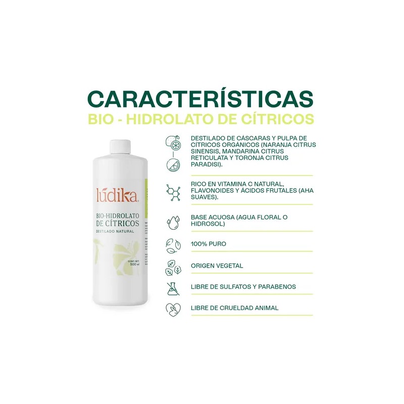 Hidrolato De Cítricos Facial, Corporal Y Capilar 500 Ml