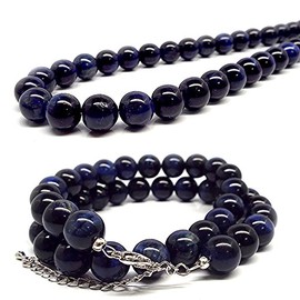 Natural Stone Necklace, Blue Tiger Eye, Tiger Eye Stone, AAAAA Approx. 0.4 inches (10 mm) [STONE KITCHEN Natural Stone Power Stone]