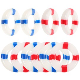 Ciieeo Pack of 10 Mini Lifebuoy Miniature Ring Toy Decorations Landscape Swimming Ring Mini Swimming Ring for Table Decoration Landscape Buoy Nautical