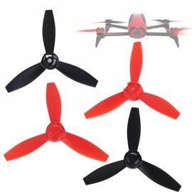 RC Drone Propeller Blade, Pack of 4 RC Quadcopter Propeller Blade Upgrade Parts Compatible with Bebop 2 Drone (2 Pieces, Black, 2 Pieces, Red)