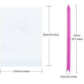 Cellophane Bags Pack of 100 (6 x 10 Inches) Food Safe Cookie Bags with 100 Mix Colors Pull Bows