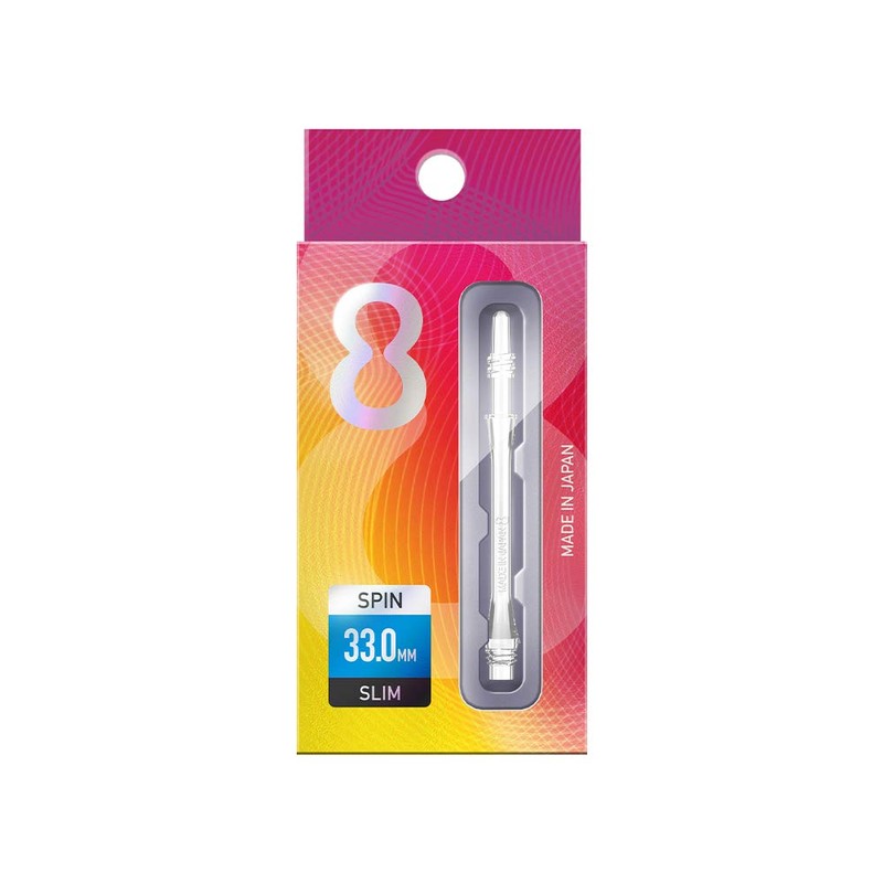 8 Flight Clear Spin Shafts Moulded Flight System-Medium 33mm