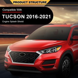 CNNELL Engine Splash Shield Front Under Cover Compatible with Hyundai Tucson 2016-2021 29110D3600-PFM, HY1228190