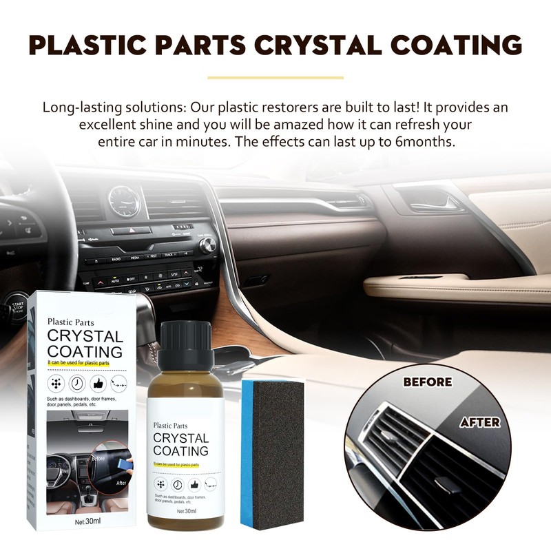 Crystal Coating for Car, Plastic Parts Refresher, Great Gloss Protection