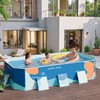 Flamaker Above Ground Pool Foldable Non-Inflatable Pool with 3 drains